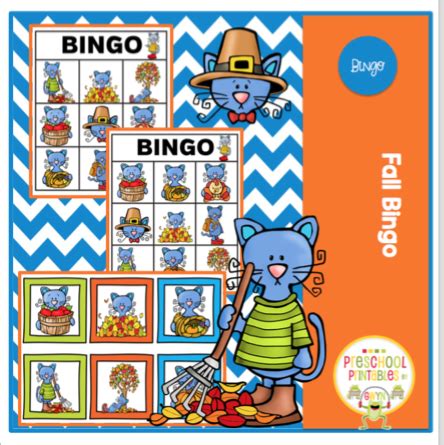 fall bingo preschool printables
