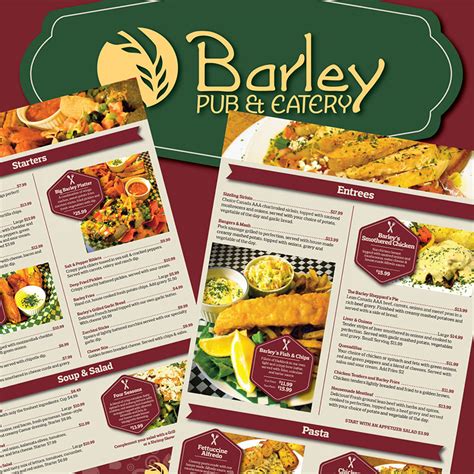 barley pub menu fine  design