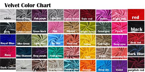 fabric color chart  names