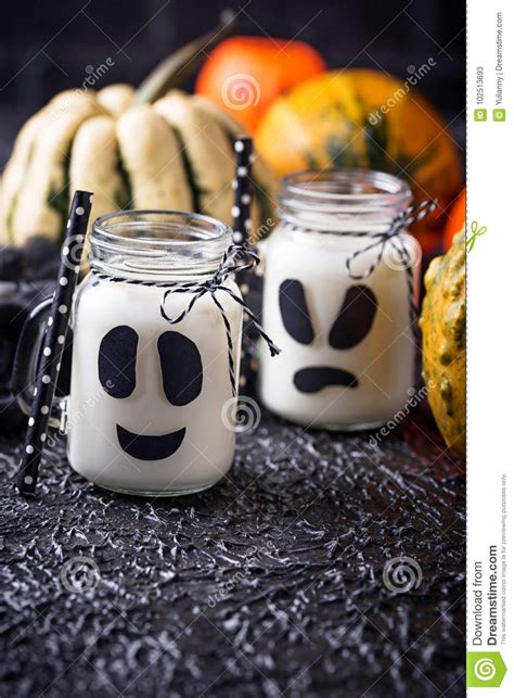Halloween Ghost Like Drinks For Party Stock Image Image