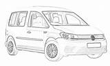 Caddy Volkswagen 2005 Aerpro Drawing sketch template