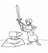 Coloring Sword Stone Pages Colouring Kids Disney sketch template