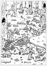 Foret Foresta Enchantee Giungla Selva Bosque Adulti Forêt Dschungel Adultos Coloriages Wald Malbuch Erwachsene Justcolor sketch template