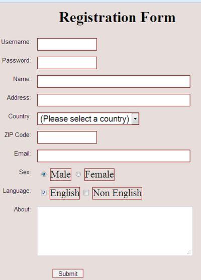 validate registration form in php