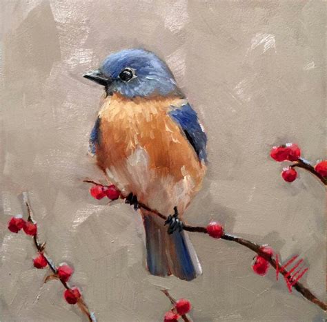 Blue Bird Bird Painting Acrylic Bird Paintings On Canvas Art