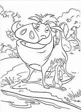 Leeuwenkoning Pumba Timon Coloriage Roi Pumbaa Leone Animation Coloriages Sheets Simba Eu Hellokids Gnous sketch template