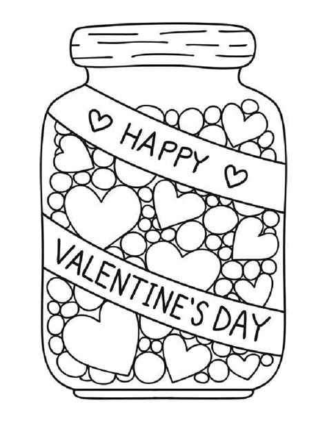 happy valentines day  coloring page  printable coloring pages