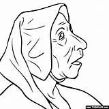 Coloring Old Woman Pages Colouring Hag Template Pieter Elder Bruegel Portrait Hags sketch template