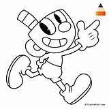 Mugman Draw Cuphead Coloring Pages Drawing Kids Sheets Step Game Drawings Pachislo Info Line sketch template