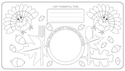 printable thanksgiving activity placemat