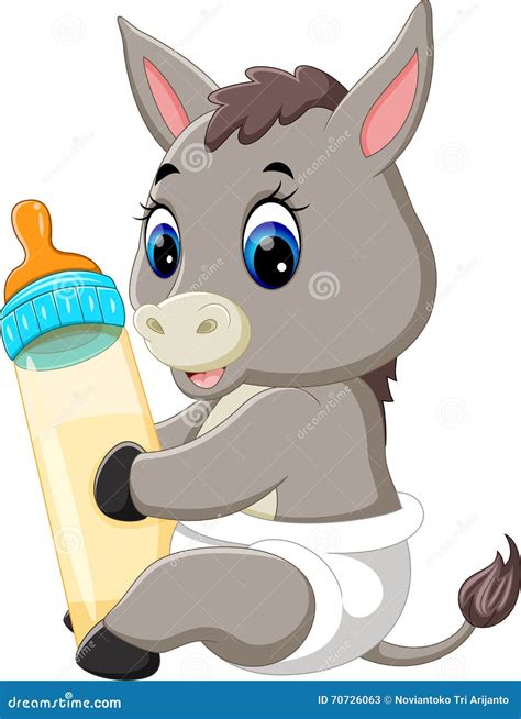 cute baby donkey cartoon stock vector image