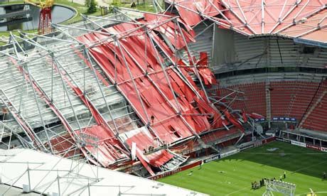 death  collapse  fc twente stadium roof twente  guardian