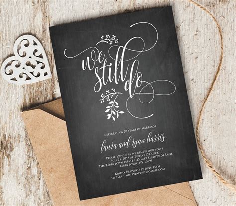 vow renewal invitation template instant  wedding