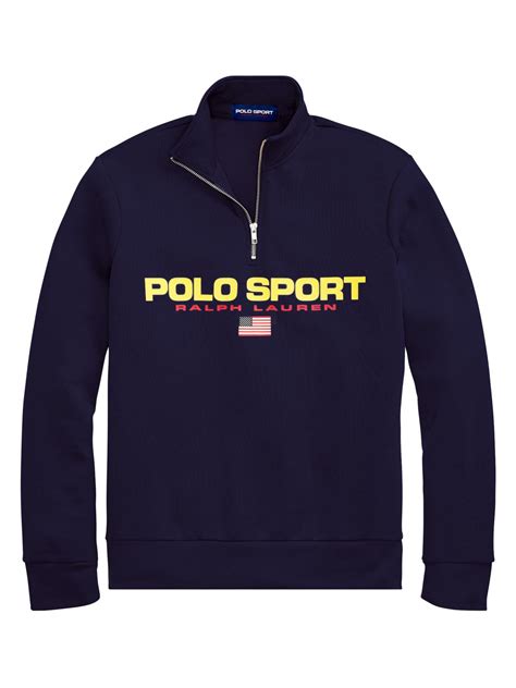 polo ralph lauren cotton polo sport  zip sweatshirt  blue  men lyst