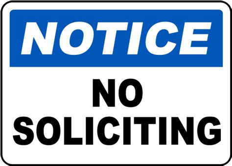 soliciting printable sign
