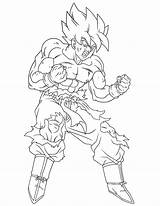 Goku Coloring Super Saiyan Pages Popular sketch template