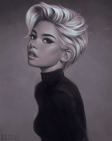 blackwhite portrait painting digital  rart