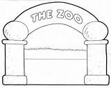 Zoo Coloring Entrance Pages Clipart 為孩子的色頁 Binged sketch template