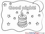 Night Good Colouring Candle Kids Coloring Sheet Title Cards sketch template