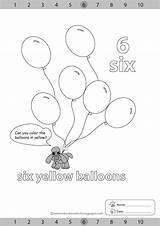 Yellow Coloring Color Number Characters Pages Wallpaper Balloon Worksheet Wallpapersafari Balloons sketch template