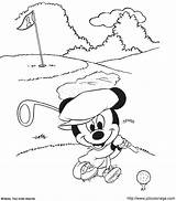 Mickey Colorear Mouse Para Golf Baby Pages Coloring Playing Disney Jugando sketch template