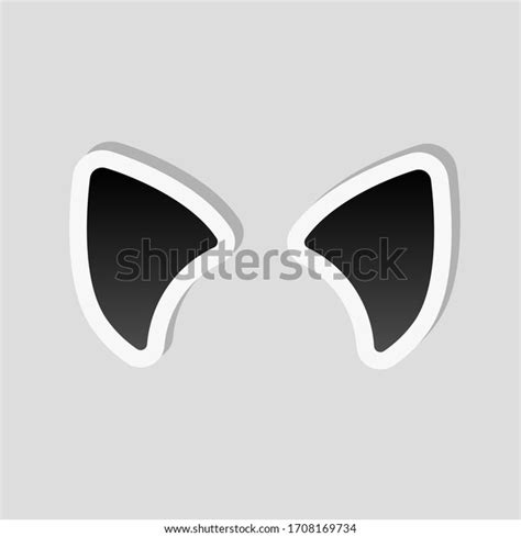 cat ears simple sign sticker style stock vector royalty