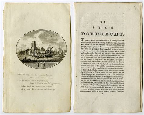 antique print dordrecht panoramic view text brouwer ollefen bakker   anna catherina