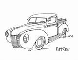 Coloring Truck Pages Ford Trucks Chevy Line Pickup Vintage Printable sketch template
