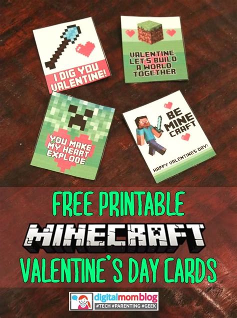minecraft valentines printables