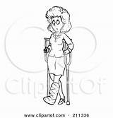 Coloring Crutches Woman Using Clipart Outline Royalty Alex Bannykh Illustration Print Rf Hurt Printable Poster Digital Available Clipartof sketch template