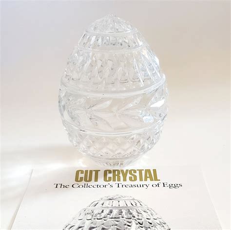 1988 Franklin Mint Cut Crystal Glass Egg Art Glass T Of Etsy