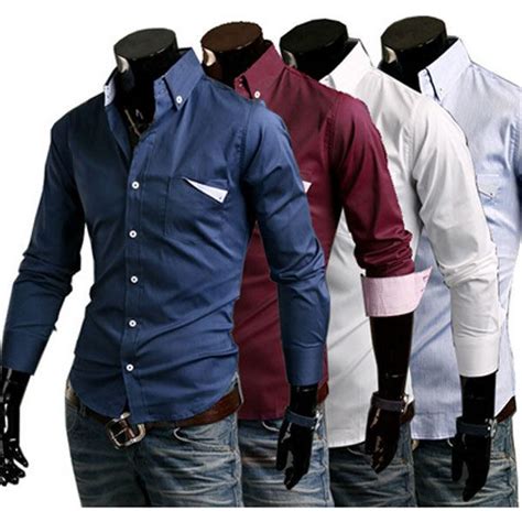 mens business trendy fashion shirts button  long  cosplayetc