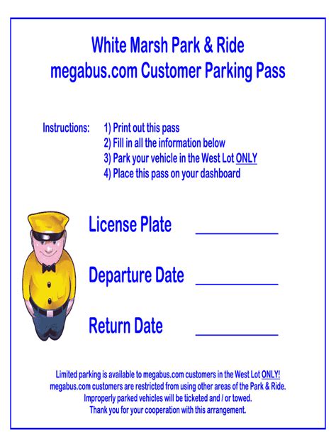 megabus parking pass fill  printable fillable blank pdffiller