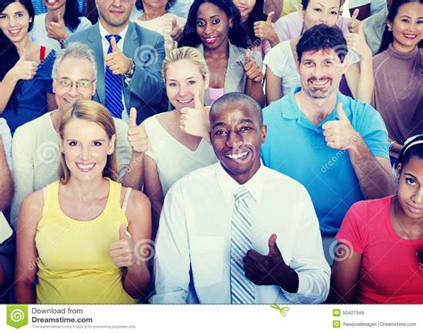 Thumbs Up People Diversity Multiethnic Group Concept Stock