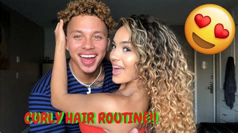 couples curly hair routine youtube