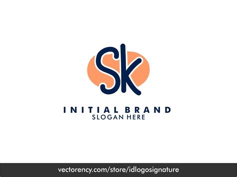 initial sk logo signature vector template vectorency initials logo
