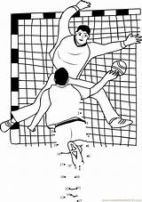 Handball Goal Dots Connect Dot Printable sketch template