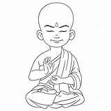 Monk Deities Buddhist Cartoons Illustrations Meditating sketch template