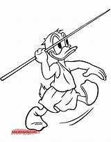 Javelin Donald Duck Pages Coloring Disney Throw sketch template