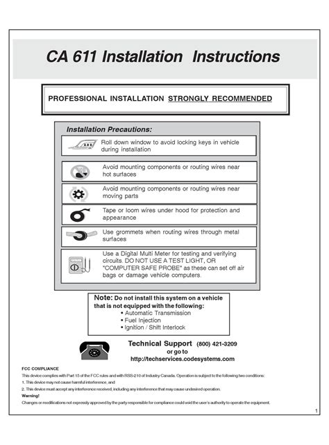 code alarm ca  installation instructions manual   manualslib