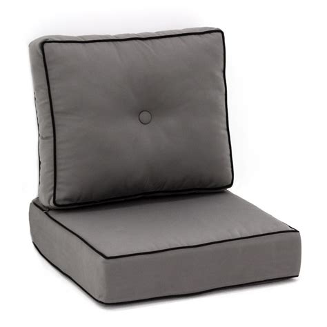 sunbrella canvas charcoal medium outdoor replacement club chair cushion