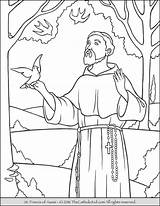 Coloring Saint Francis Pages Assisi Catholic Children sketch template