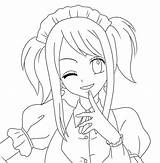 Lucy Heartfilia Coloring Pages Lineart Deviantart Template Search sketch template