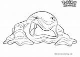 Muk Pokemon Coloring Pages Printable Kids Color sketch template