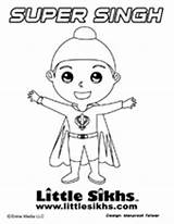 Sikh Coloring Colouring Sheets Little Pages Kids Super Sikhs Singh Fun Sikhism Action Books Kid Click Figures Crafts sketch template