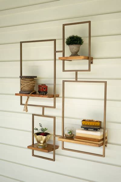 iron wood wall unit   shelves
