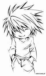 Chibi Death Note Drawing Lawliet Coloring Star Vector Line Musical Fanpop Deathnote Deviantart Getdrawings Template Outline Pages sketch template