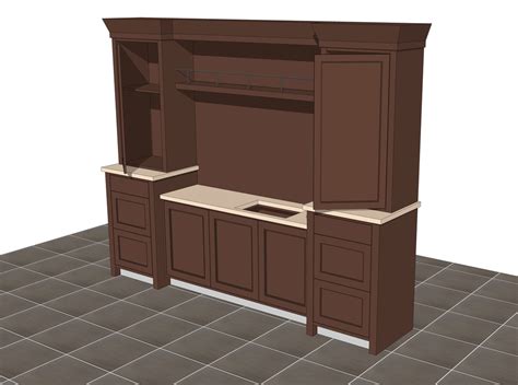 interior bar cabinet concept station sketchup model