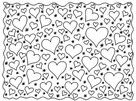 pretty hearts  color anti stress adult coloring pages