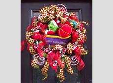 Grinch Christmas Wreath Front Door Wreath Cute Kids by LuxeWreaths
